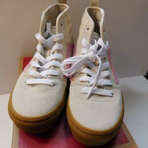 Vans Ashwood Hi Decon Oatmeal/Pink High Tops Size 2 Kids